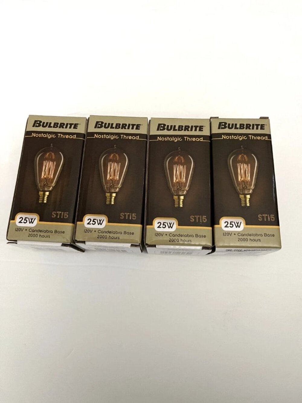 4 Bulbrite 132510 25W ST15 Candelabra E12 Nostalgic Antique Filament Bulb 120V